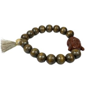 Damen Armband Holz Braun Beige Buddha Troddel Perlen Modeschmuck Armband