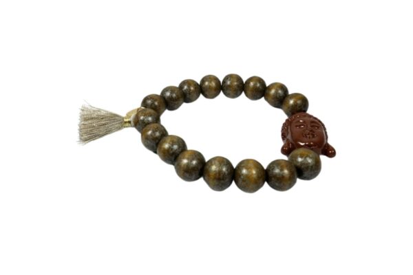 Damen Armband Holz Braun Beige Buddha Troddel Perlen Modeschmuck Armband