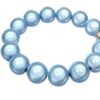 Impala Damen Armband Big Magic Buddha Kopf Polymer Perlen Hellblau 14mm Ø