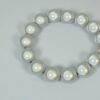 Impala Damen Armband Big Magic Buddha Kopf Polymer Perlen Hellgrau 14mm Ø