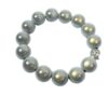 Impala Damen Armband Big Magic Buddha Kopf Polymer Perlen Hellgrau 14mm Ø
