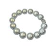 Impala Damen Armband Big Magic Buddha Kopf Polymer Perlen Hellgrau 14mm Ø