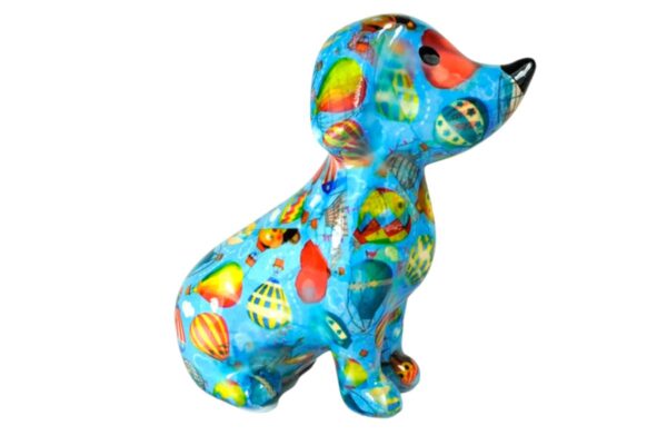 Pomme Pidou Spardose Money Bank Dackel Hund Opal Blau