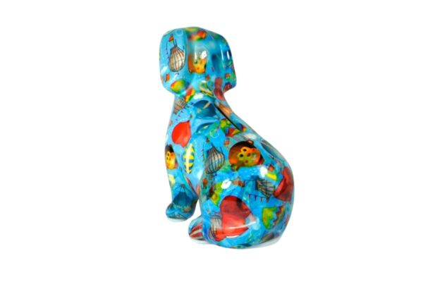 Pomme Pidou Spardose Money Bank Dackel Hund Opal Blau