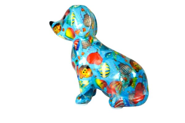 Pomme Pidou Spardose Money Bank Dackel Hund Opal Blau