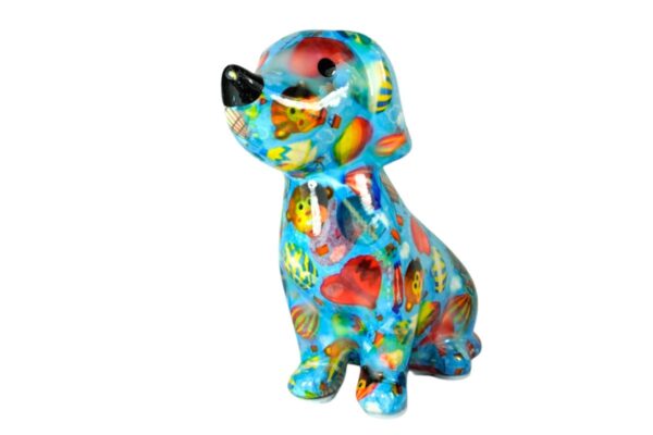 Pomme Pidou Spardose Money Bank Dackel Hund Opal Blau