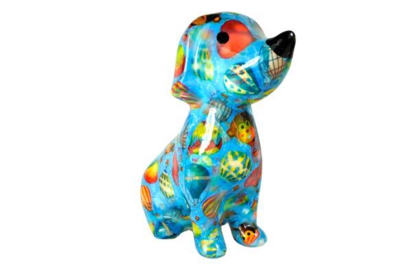 Pomme Pidou Spardose Money Bank Dackel Hund Opal Blau