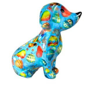 Pomme Pidou Spardose Money Bank Dackel Hund Opal Blau