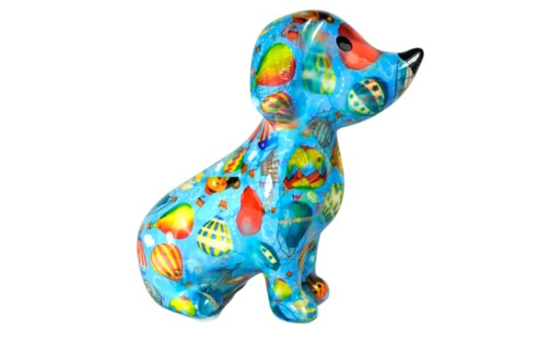 Pomme Pidou Spardose Money Bank Dackel Hund Opal Blau