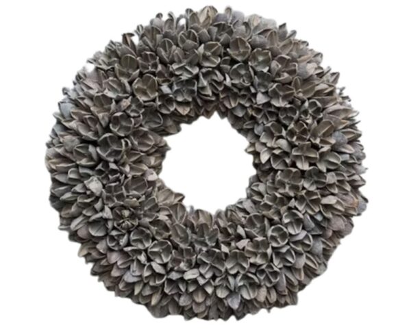 Couronne Wandkranz Herbstkranz Naturkranz Bakuli Wreath Grey Wash 40 ∅