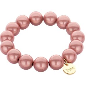 Biba Armband Polymer Perlen Rosa 14mm Ø Damen Armband Gold Anhänger