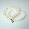 Biba Armband Glas Perlen Perlmutt 6+ 8mm Ø Damen Armband Silber Anhänger