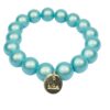Biba Armband Polymer Perlen Hellblau 12mm Ø Damen Armband Anhänger Gold