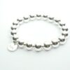 Biba Armband Polymer Perlen Silber 10mm Ø Damen Armband Anhänger Silber