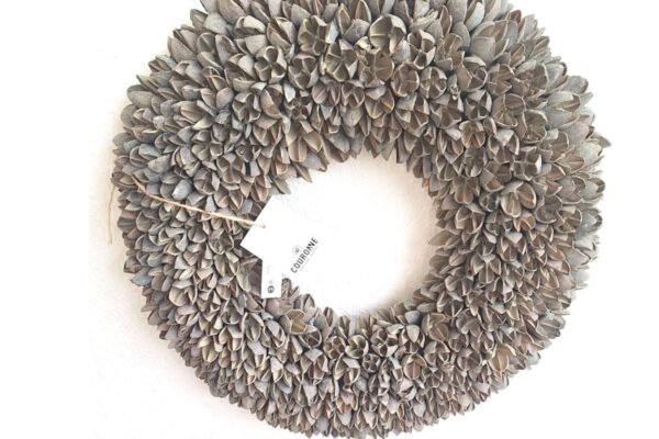 Couronne Wandkranz Herbstkranz Naturkranz Bakuli Wreath Grey Wash 40 ∅