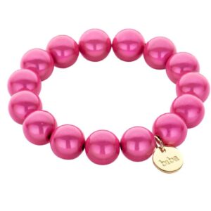 Biba Armband Polymer Perlen Pink 14mm Ø Damen Armband Anhänger Gold