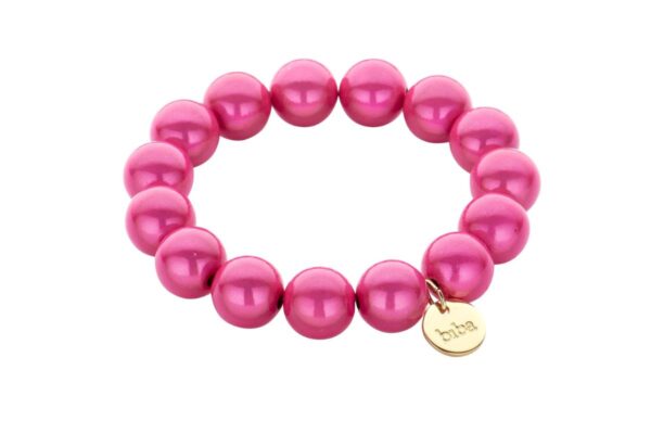 Biba Armband Polymer Perlen Pink 14mm Ø Damen Armband Anhänger Gold