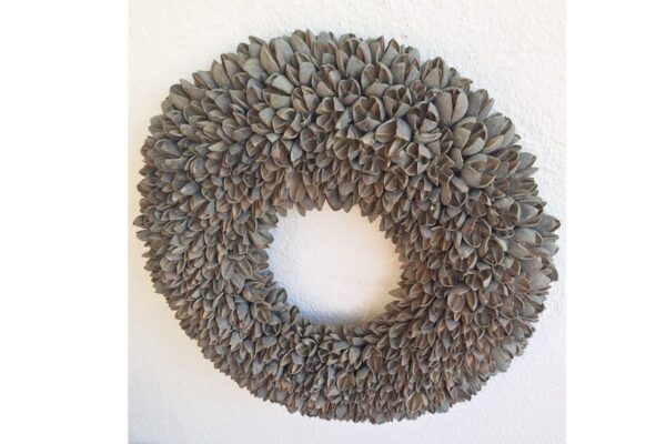 Couronne Wandkranz Herbstkranz Naturkranz Bakuli Wreath Grey Wash 40 ∅