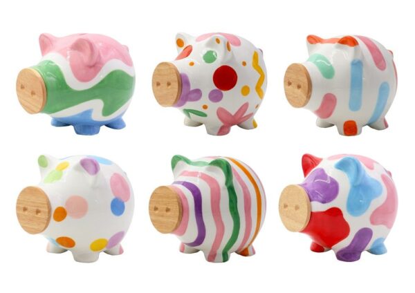 Pomme Pidou Spardose Money Bank M Schwein Piggy mit Holz