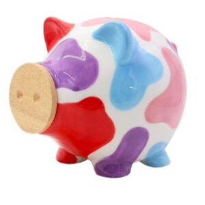 Pomme Pidou Spardose Money Bank M Schwein Piggy mit Holz Bunt