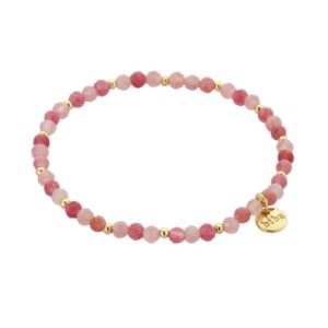 Biba Armband Crystal Perlen facettiert Rose 3mm Ø Natural Shine Anhänger Gold