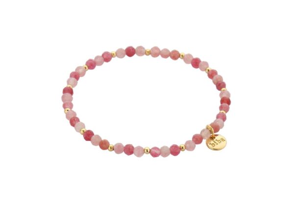 Biba Armband Crystal Perlen facettiert Rose 3mm Ø Natural Shine Anhänger Gold