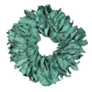 Couronne Deko Kranz Naturkranz Palm Petal Wreath Aqua Green 25cm∅ Handarbeit