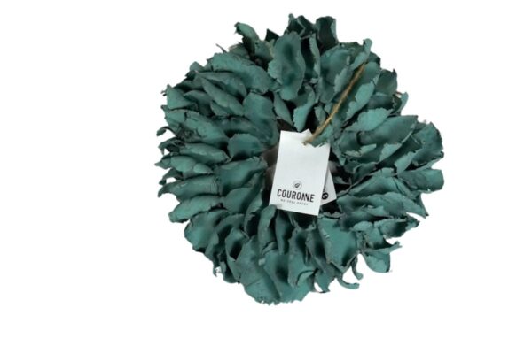 Couronne Deko Kranz Naturkranz Palm Petal Wreath Aqua Green 25cm∅ Handarbeit