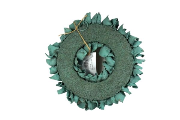 Couronne Deko Kranz Naturkranz Palm Petal Wreath Aqua Green 25cm∅ Handarbeit