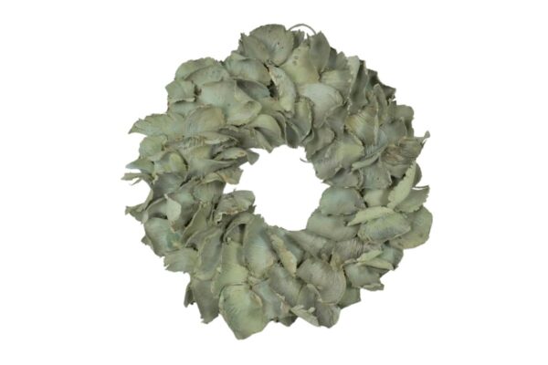 Couronne Deko Kranz Naturkranz Palm Petal Wreath Seagreen 25cm∅ Handarbeit