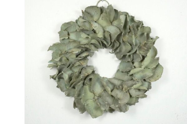 Couronne Deko Kranz Naturkranz Palm Petal Wreath Seagreen 25cm∅ Handarbeit