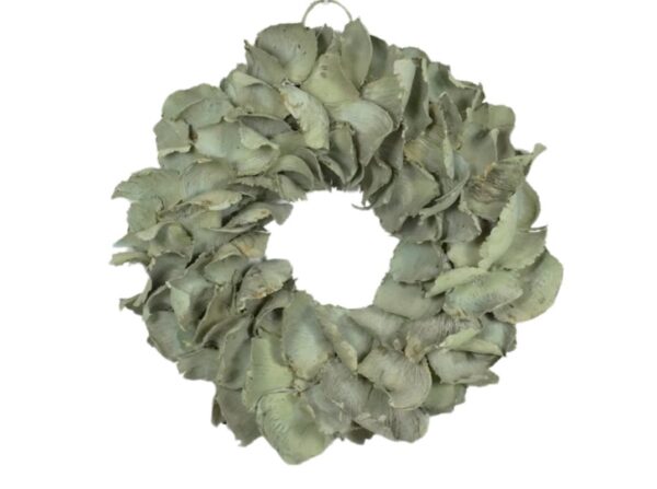 Couronne Deko Kranz Naturkranz Palm Petal Wreath Seagreen 25cm∅ Handarbeit