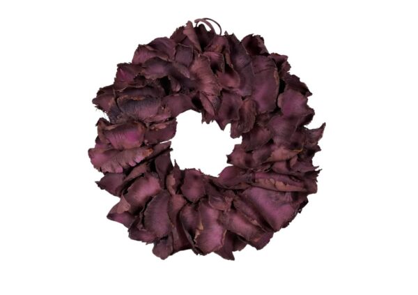 Couronne Deko Kranz Naturkranz Palm Petal Wreath Mauve 25cm∅ Handarbeit