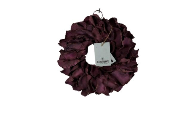 Couronne Deko Kranz Naturkranz Palm Petal Wreath Mauve 25cm∅ Handarbeit