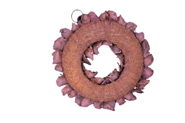 Couronne Deko Kranz Naturkranz Palm Petal Wreath Mauve 25cm∅ Handarbeit