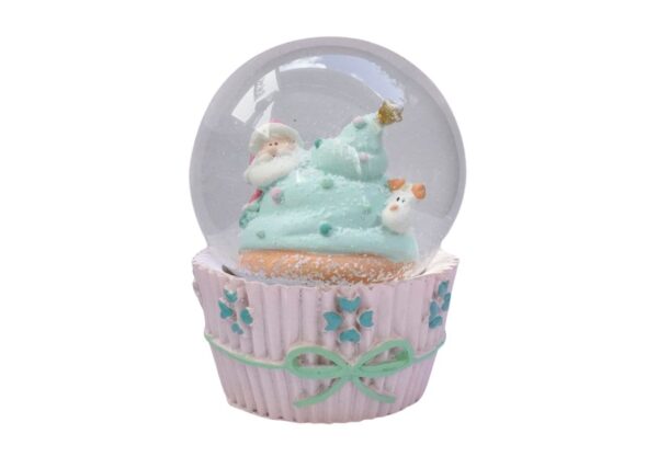 Schneekugel Weihnachtskugel Glimmerkugel Cupcake Present Rose