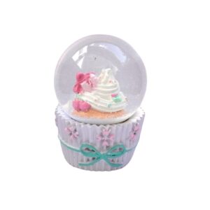 Schneekugel Weihnachtskugel Glimmerkugel Petit Cupcake Present Flieder