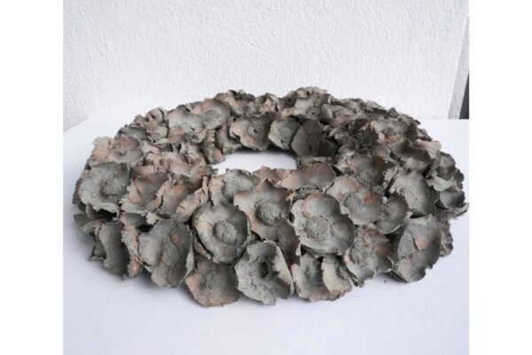 Couronne Dekokranz Wandkranz Türkranz Naturkranz Coco Flower Wreath Grey Wash 40 ∅