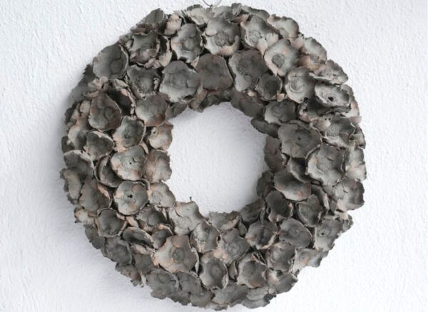 Couronne Dekokranz Wandkranz Türkranz Naturkranz Coco Flower Wreath Grey Wash 40 ∅