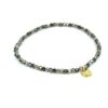 Biba Armband Crystal Perlen facettiert Grau Shine 3mm Ø Anhänger Gold