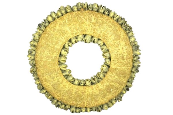 Couronne Dekokranz Wandkranz Naturkranz Handarbeit Bakuli Wreath Yellow Wash 40cm ∅