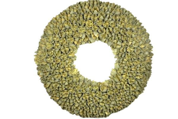 Couronne Dekokranz Wandkranz Naturkranz Handarbeit Bakuli Wreath Yellow Wash 40cm ∅