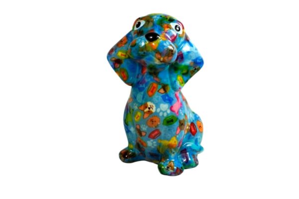 Pomme Pidou Spardose Money Bank Beagle Hund Basil Blau