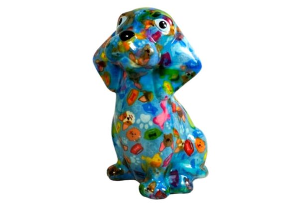 Pomme Pidou Spardose Money Bank Beagle Hund Basil Blau