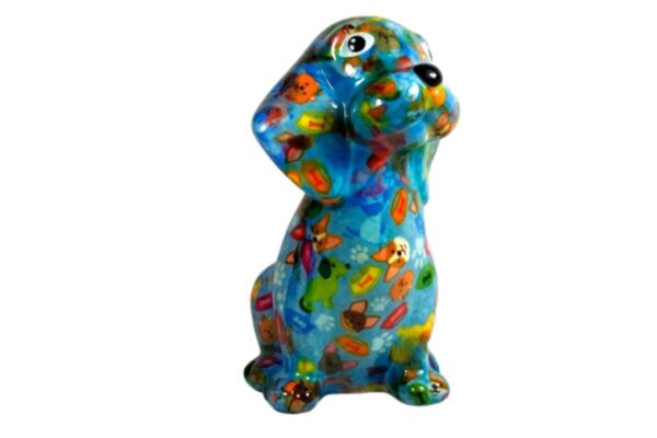 Pomme Pidou Spardose Money Bank Beagle Hund Basil Blau