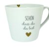 Krasilnikoff Henkeltasse Kaffeetasse Sprüche Tasse Schön dass du da bist