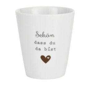 Krasilnikoff Kaffeebecher Sprüche Tasse Mug Cup Schön dass du da bist