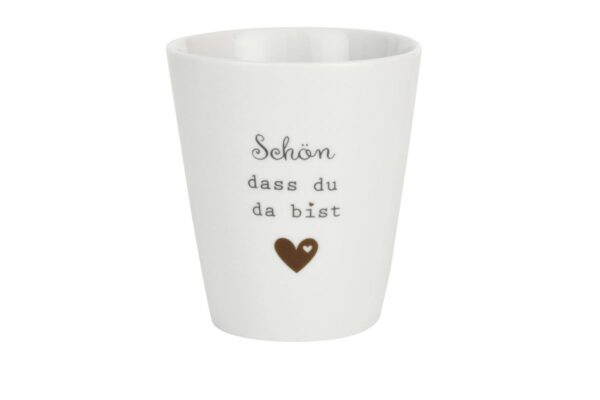 Krasilnikoff Kaffeebecher Sprüche Tasse Mug Cup Schön dass du da bist