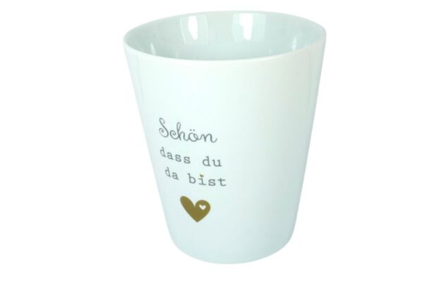 Krasilnikoff Kaffeebecher Sprüche Tasse Mug Cup Schön dass du da bist