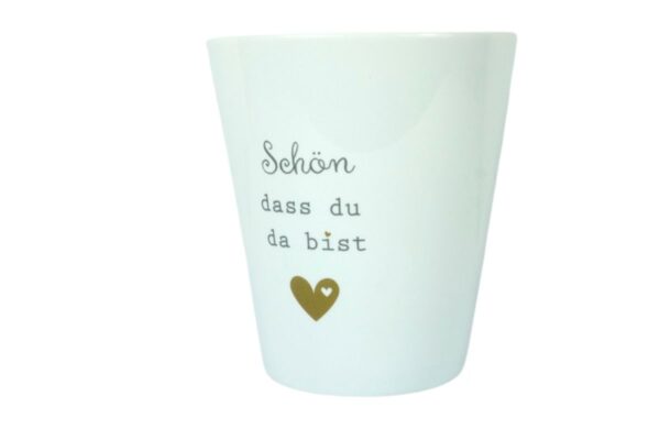 Krasilnikoff Kaffeebecher Sprüche Tasse Mug Cup Schön dass du da bist